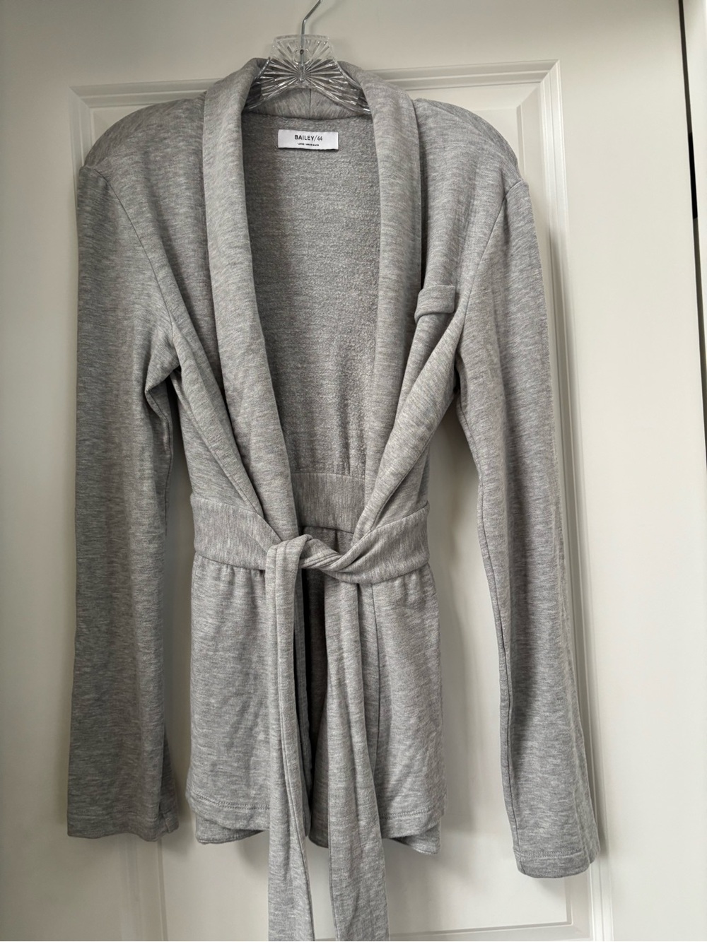 Bailey 44 Light Gray Knit Wrap Blazer.